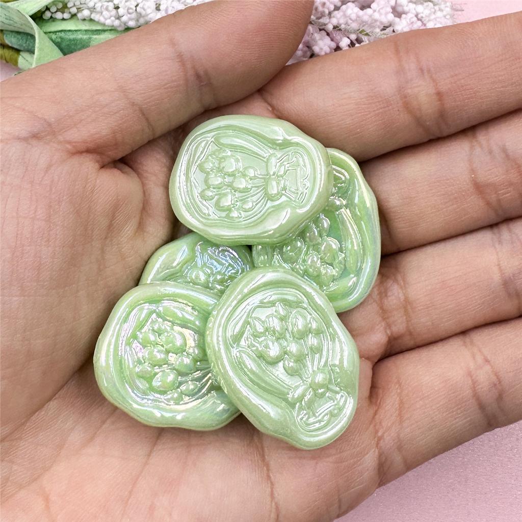 Hanmade Acrylic Geometry Handcrafted Beads Loose Spacer Handmade Bracelet Necklace DIY Tulip Flower For Jewelry Making 5pcs 21*27mm Beads