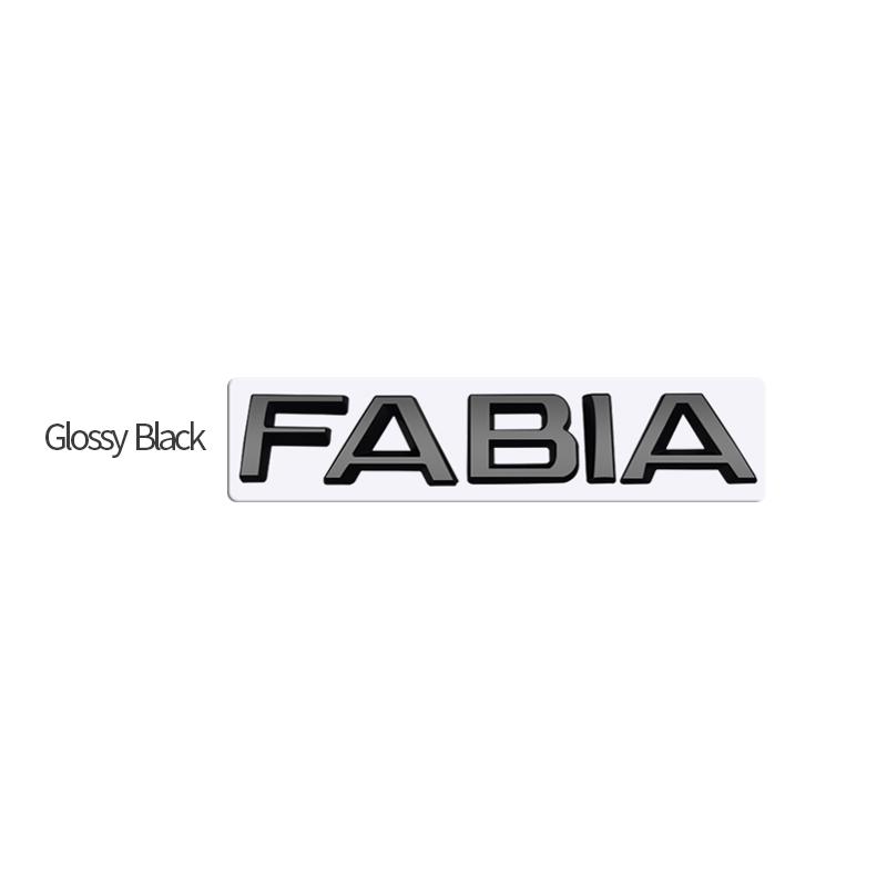DDWO5 MetaL 3D Badge Logo Car Rear Trunk Body Sticker Letter Emblem For Skoda FABIA 4X4 Accessories Glossy Black Matte black
