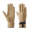 Anti-slip Plush Driving Gloves Bowknot Elasticity Soft Gloves Gift Winter Women Gloves  Snowboard