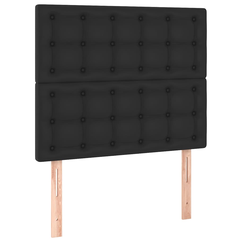 vidaXL Kopfteil Schwarz 100x5x118/128 cm Kunstleder