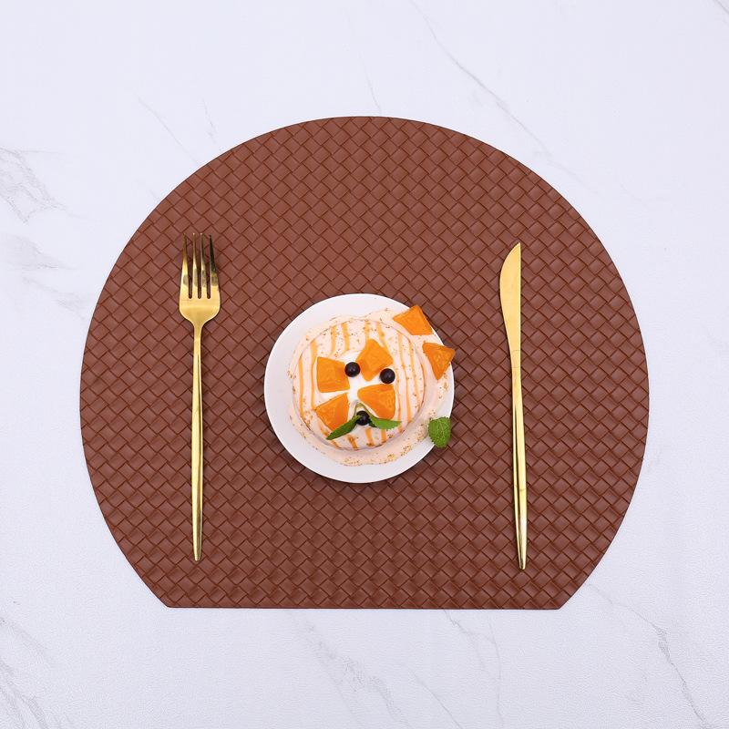 PU leather placemat cloth pattern Western food mat Home hotel square dining table mat Heat insulation mat Woven pattern