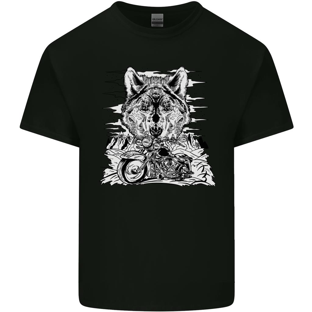 Motorbike Wolf Biker Motorcycle Motorbike Unisexs Light Cotton TShirt