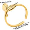 5pcs Retro Stainless Steel Gold Plated Ring Irregular Geometry Bow Ellipse Water Droplet Rings Diy Stone Drill Jewelry No Fading