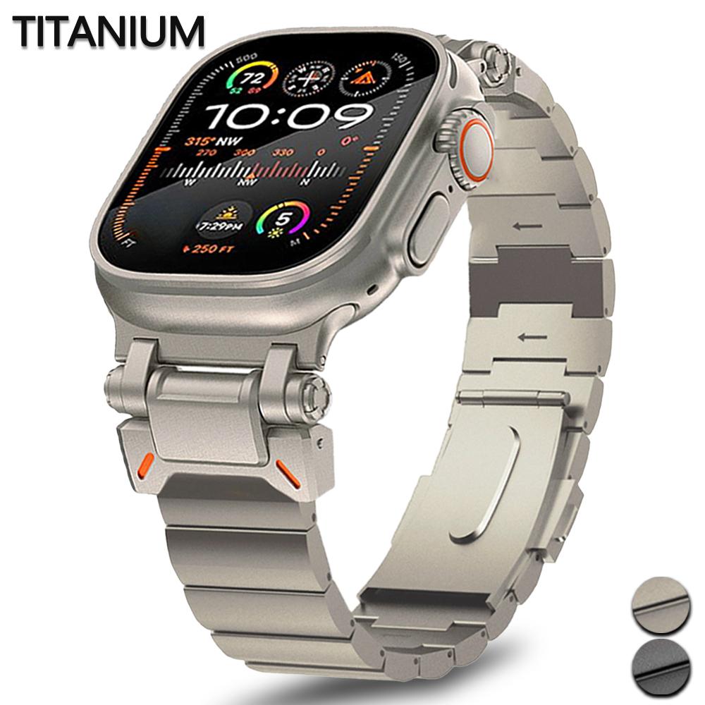 Титановый браслет для Apple Watch Series 10 46mm Ultra 2/1 49mm Металлический ремешок Correa для iwatch 9 8 7 45mm 6 5 4 SE 44mm Ремешок для часов