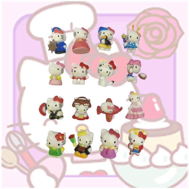 Набор из 16 милых ПВХ фигурок Hello Kitty Мультяшный кот Игрушки Мини-украшения для ландшафта Идеальный подарок для детей