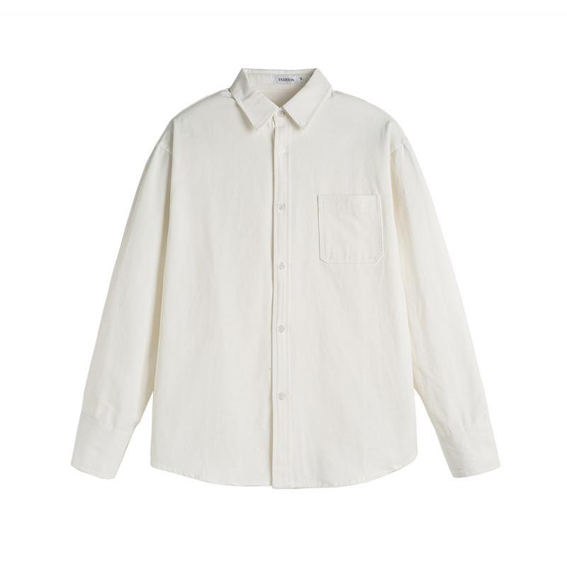 Простая и универсальная красивая рубашка с длинными рукавами-фонариками на плечах, осенне-зимняя мужская хлопковая рубашка