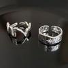 Xiaomi 925 Sterling Silver Simple Ring For Women Fine Jewelry Finger Adjustable Open Vintage Wave Line Ring For Party Birthday Gift