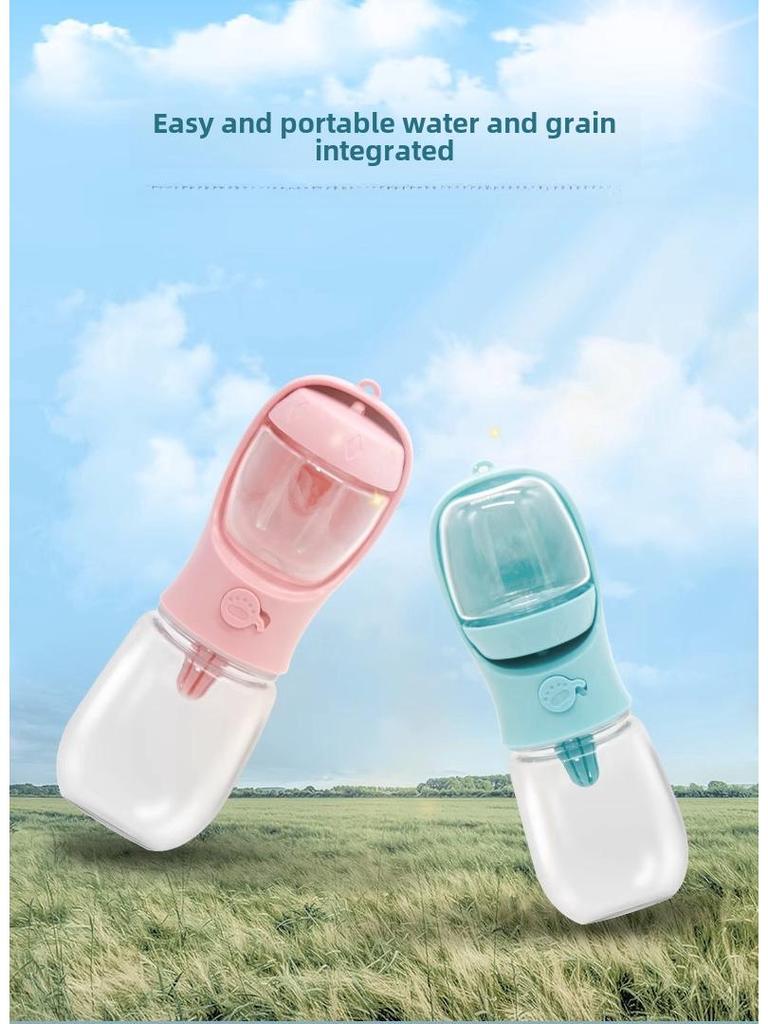Портативная поилка для домашних животных двойного назначения для использования на открытом воздухе