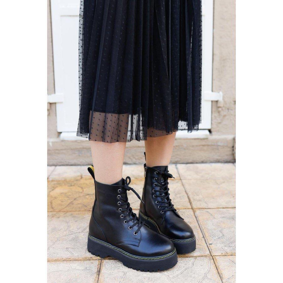 Women's Genuine Leather High Soled Casual Boots