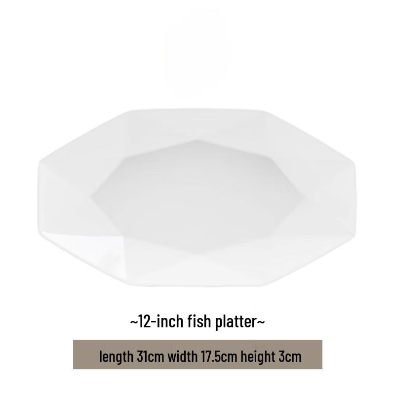 Wuhe Haoyue 12-inch Ceramic Fish Plate