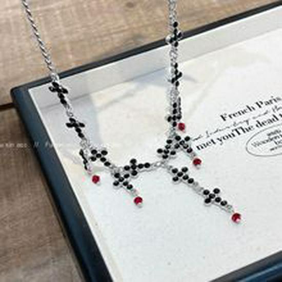 Оригинальное двухслойное ожерелье на ключицу с жемчугом Cross Planet для женщин — легкая роскошь, милый и стильный стиль