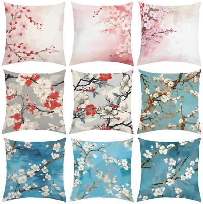 Наволочка с японской сакурой 45x45 Наволочки для подушек Чехлы для подушек Декоративная Роскошная Наволочка 45*45 Наволочки для кроватных подушек