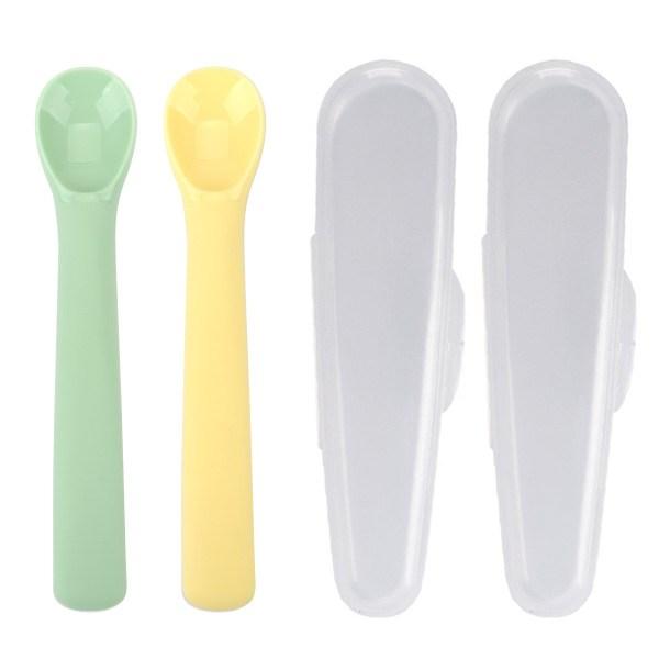 Daily Like Bonbon Baby Food Spoon Stage 2, 2-piece Set + 2 Baby Food Cases, Mint, Lemon, 1 Set, Korean Popular Tableware