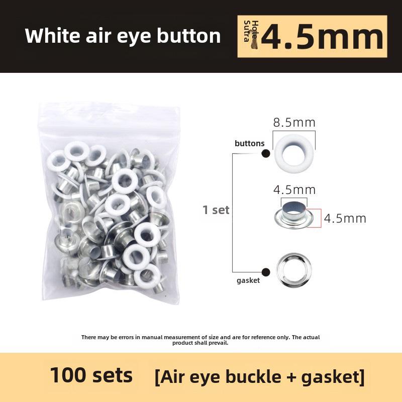 Набор из 200 металлических люверсов 10 цветов диаметром 5 мм с плоскогубцами