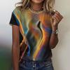 2024 Women's T-Shirts Abstract Printing Fashion Casual Tee Shirt Summer Short Sleeve O-Neck Female Clothing