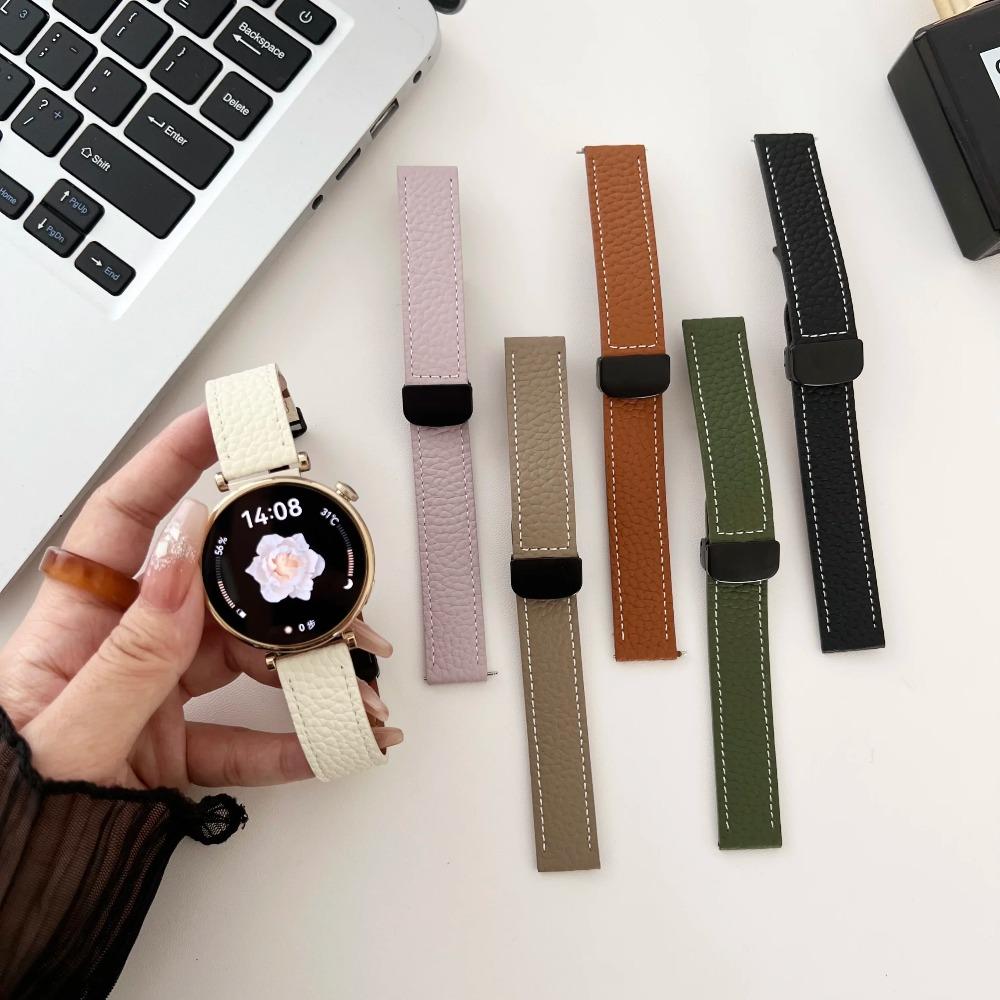 18-мм магнитный кожаный ремешок для Huawei Watch GT6 GT5/4 41 мм, тонкий мягкий ремешок для huawei GT5 Pro 42 мм, браслет на запястье, женский тонкий браслет