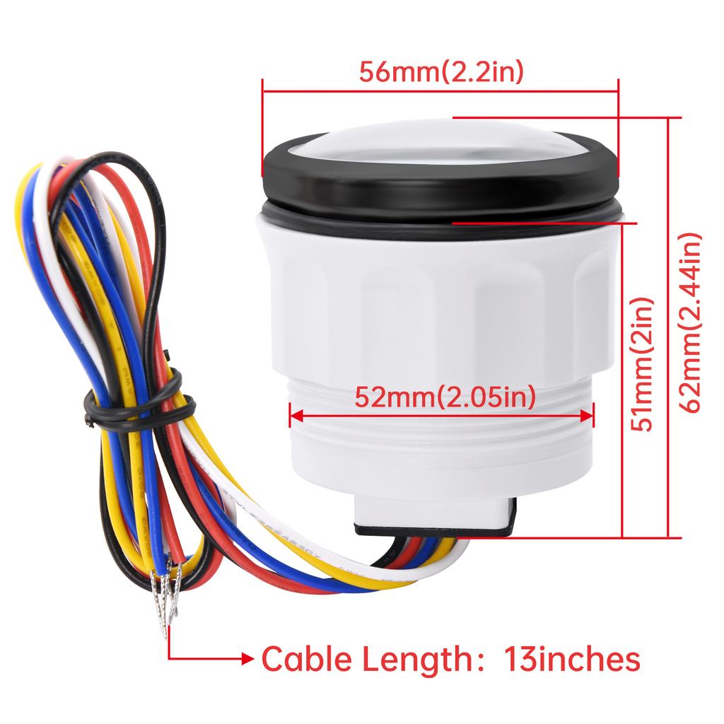 2" 52мм Водонепроницаемый датчик давления масла 7-цветный светодиодный индикатор 0~10 бар измеритель давления масла + датчик для авто, автомобиля, всех лодок, морской техники 12В 24В