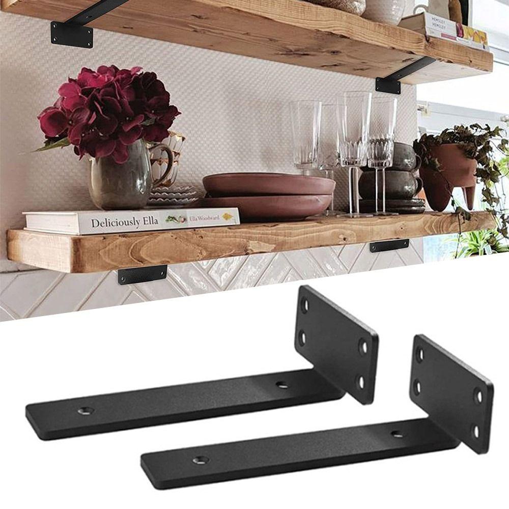 Black Coated Cast Iron Shelves Brackets Heavy Duty Shelve L Brackets Floating Shelf Brackets