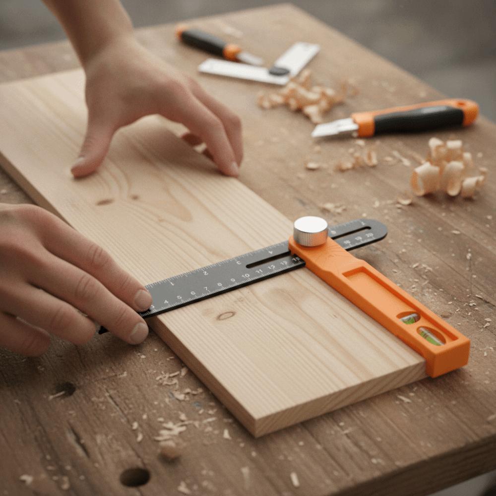 Adjustable Measuring Tool High Precision Sliding Level Ruler Level Tool T-Shape Ruler Woodworking