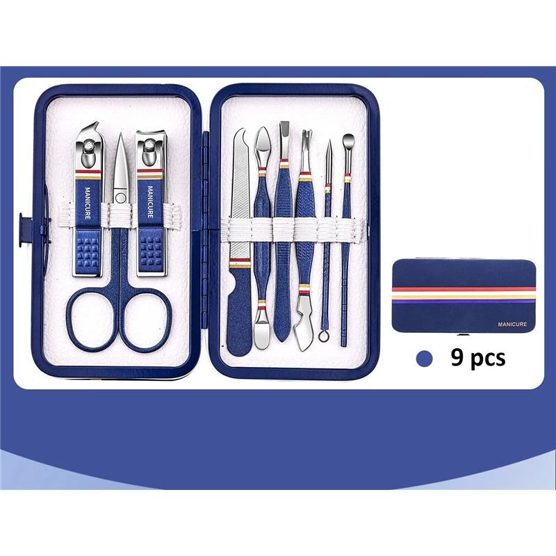 9-19pcs/set Nail Clippers Set Stainless Steel Nail Clippers Set Folding Bag Manicure Set Scissors Makeup Beauty Tools