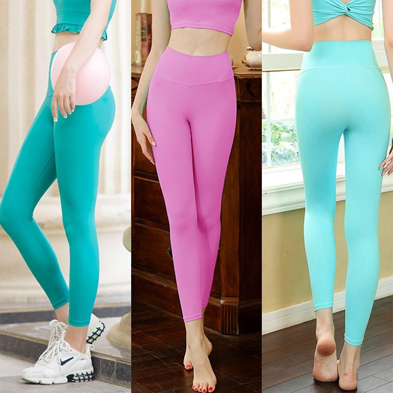 Обнаженные штаны для йоги без смущения, женские брюки с высокой талией для подъема бедер, бега, шлифования, фитнеса