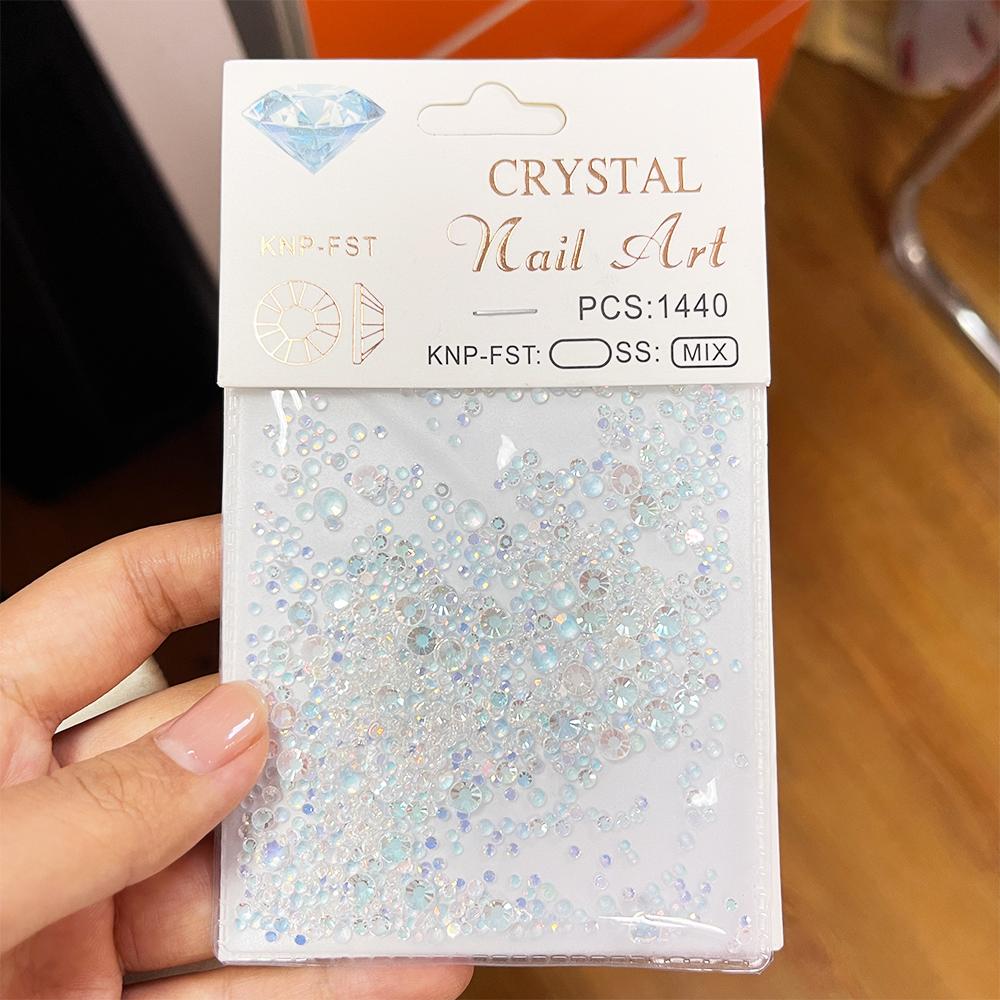 1440 шт. 3D красочные Русалочки круглые стеклянные бусины подвески для ногтей Аврора кристалл стразы украшения пузырьки драгоценные камни маникюрные аксессуары