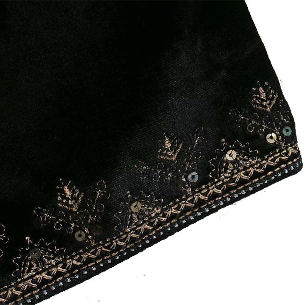 Черный весна лето осень женская мода универсальный облегающий крой модный дворец вышитый бархат пальто для женщин