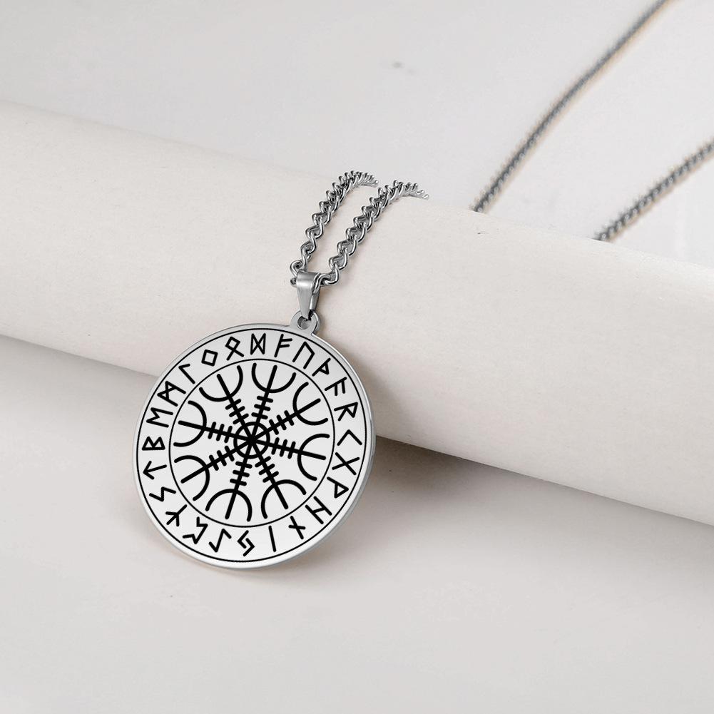 Ожерелье викингов Vegvisir из нержавеющей стали золотистого оттенка с цепочкой из пшеницы, мужское скандинавское ожерелье викингов