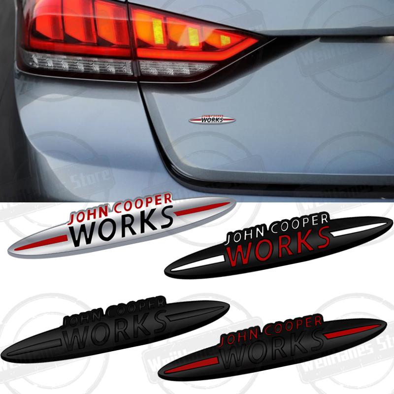 Metal For John Cooper Works Mini Cooper S JCW R56 R57 Countryman Clubman Paceman Grille Sticker Car Rear Trunk Body Emblem Badge qclyn77