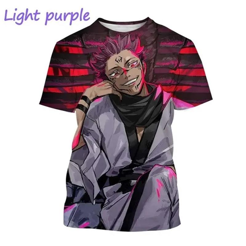 Summer Round Neck 3D Anime Patterns Printed Top Fashionable Casual Short Sleeved Men's T-shirts