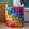 Quilted Laundry Basket, Thick Durable Fabric Storage Hamper, with Reinforced Handles, Clothes Toys Organizer for Home Decor