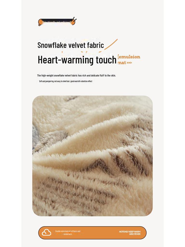 Snowflake Double-Sided Velvet and Lambskin Winter Quilt for Dormitory, Spring & Autumn Use