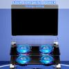 Aluminum Laptop Cooling Pad LED Gaming Laptop Coolers Quiet Cooling Fan Folding Bracket for Laptop Height Stand