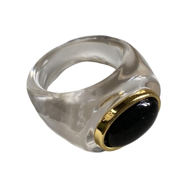 Кольцо из смолы с геометрическим узором, прозрачное/янтарного тона, кольцо на палец, минималистичная текстура, водонепроницаемое ювелирное изделие для женщин и девушек