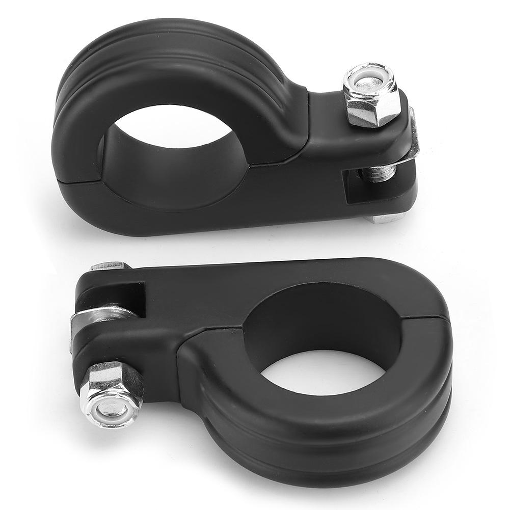 38mm 1.5in   Foot Rest Footpeg Mounting P Clamp Motorcycle Accessory Fit for  (Black )