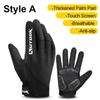 Thickened Palm Pad Cycling Gloves Touch Screen Anti-slip MTP Full Finger Gloves Spring and Autumn Breathable Cycling Gloves
