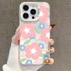 Чехол для iPhone 'Цветы-каракули' для 13, 14, 15 Pro, 16 Pro Max и 17 - Креативный дизайн для девушек
