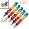 3 шт., милые забавные 7 цветов, креативный мультяшный смайлик, ручка для граффити, укладчик, сменный наконечник, восковой карандаш, ручка-карандаш