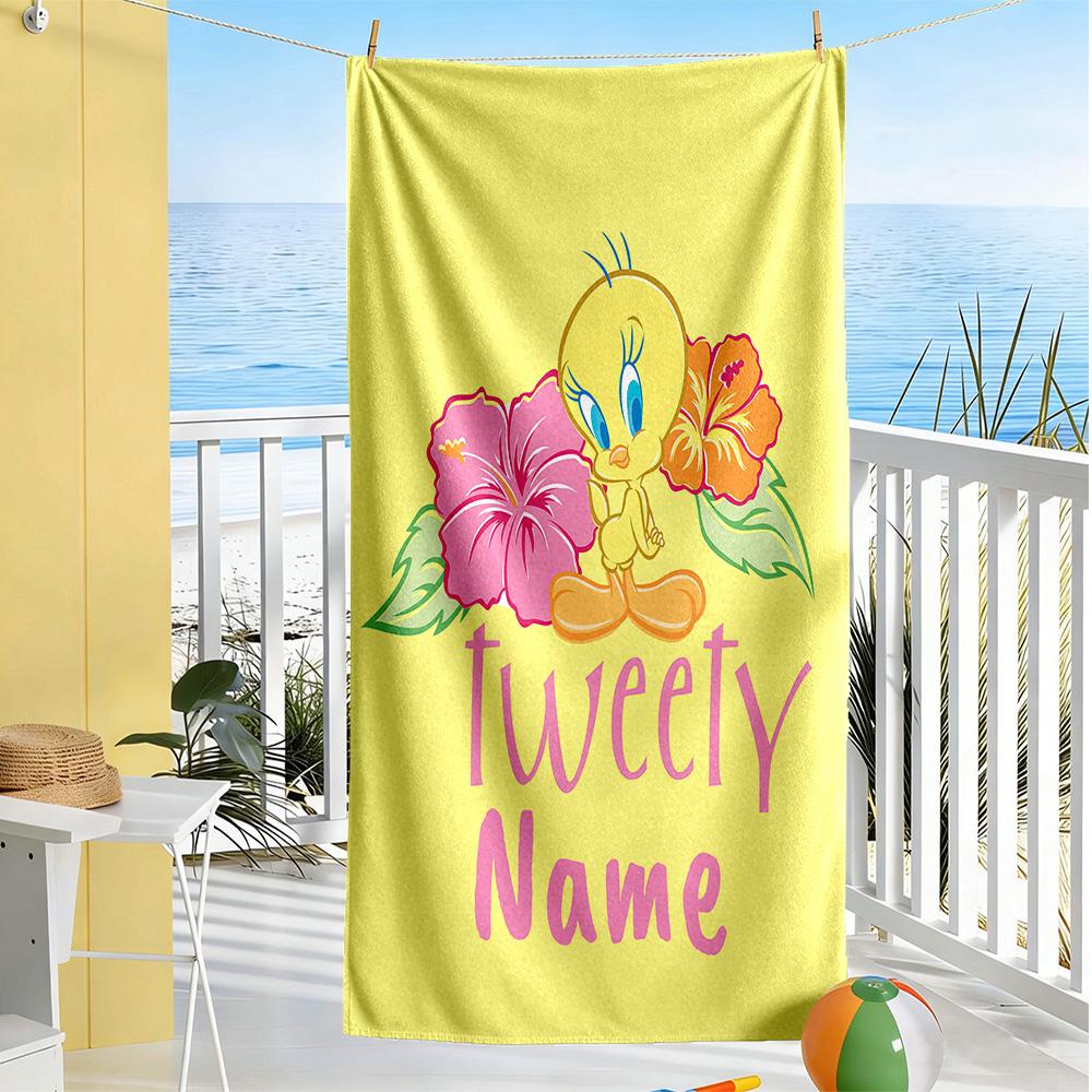Warner Customized Name Beach Towel Super Soft & Absorbent Suitable for Swimming Gym Camping Yoga Vacation