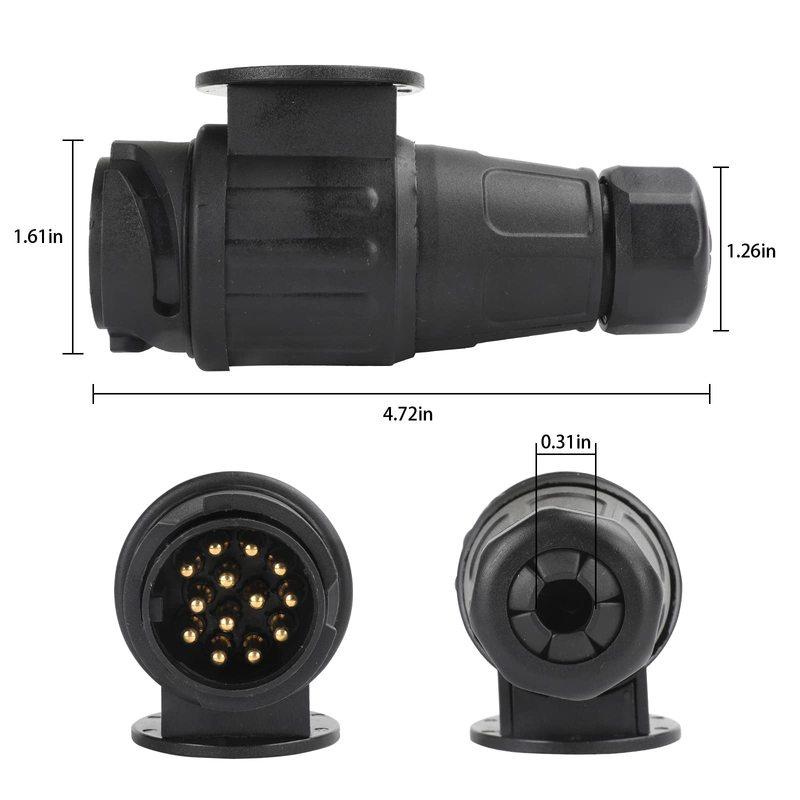AOHEWEI 13 Pin Trailer Plug Plastic Connectors Cable 12V Waterproof Towing Socket Couplings Towbar for Caravan Truck Vans