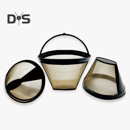 Фильтр для кофе из нержавеющей стали для кофеварки, многоразовый чайник для заваривания чая со встроенной ручкой, мелкоячеистое сито для кофе без бисфенола А, корзина для фильтра для кофеварки