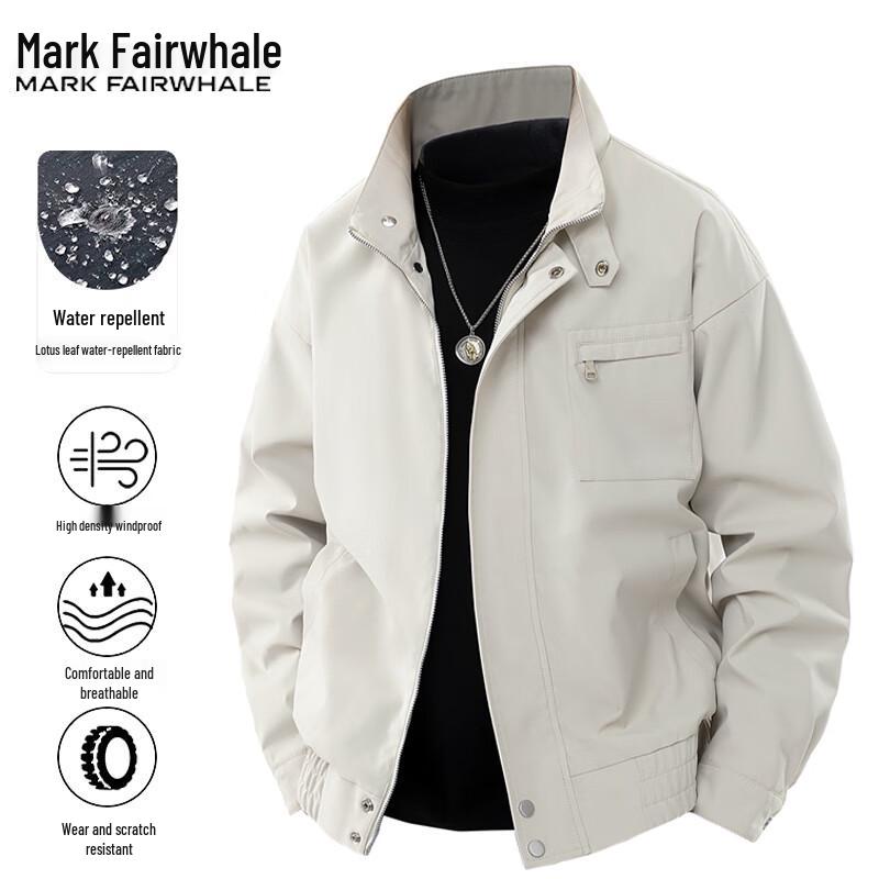 Mark Fairwhale Men's Casual Windproof Waterproof Stand-Collar Jacket