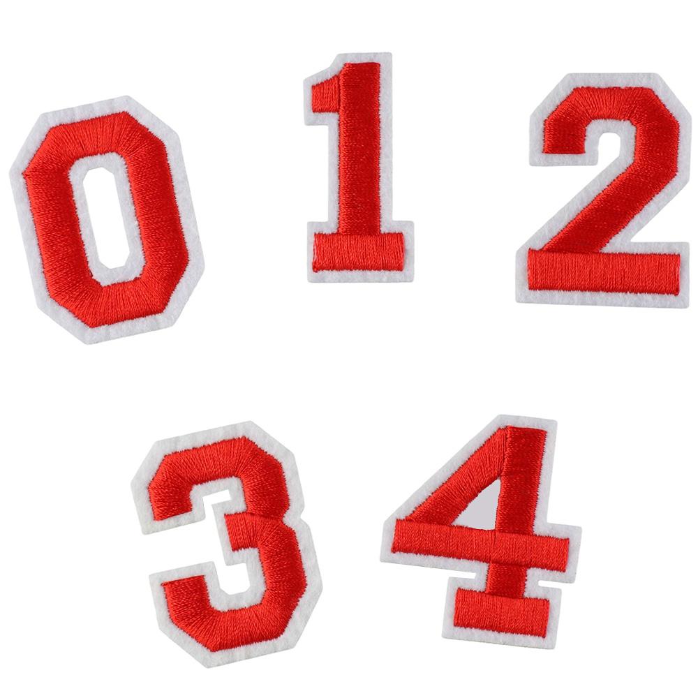 40pcs Cotton Embroidered Patches Numebrs Numbers 0-9 Applique for Repairing Clothes