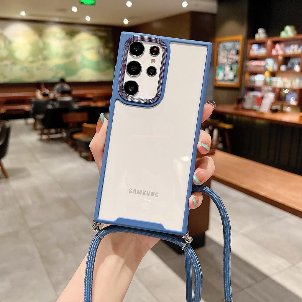 Применимо к чехлу для мобильного телефона Samsung s25ultra прозрачный противоударный косой ремешок портативный чехол противоударный защитный чехол Серия A A56