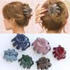 Black High Ponytail Ball Bun Fluffy Hair Claw Irregular Flower Bud Hair Clip Fixed Hair Accessories for Women New Headwear