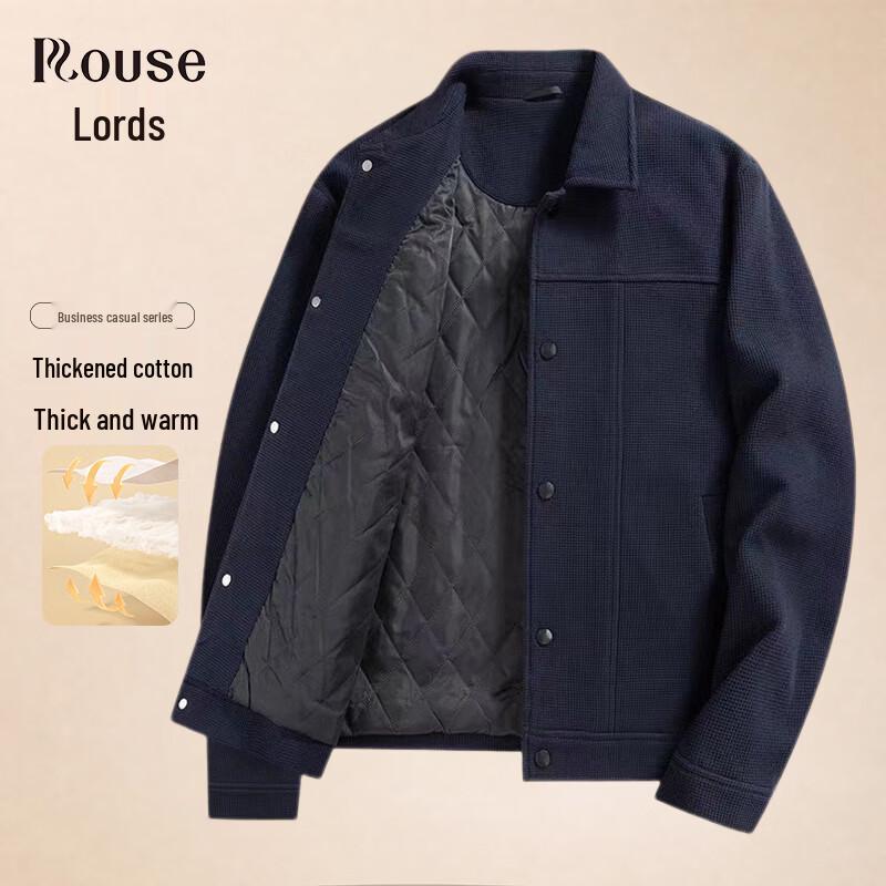 LOTTUS Men's Thickened Fleece-Lined Casual Lapel Jacket