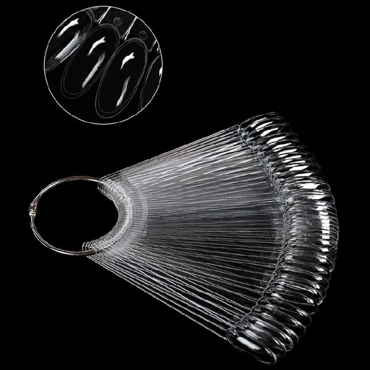 50 прозрачных палочек в форме веера для демонстрации цвета гель-лака, аксессуары для нейл-арта, эффективные для тестирования и тренировки цветовых решений.