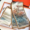 Silk Mulberry Silk Scarf, National Style Ink Painting, Versatile Double-Layer Double-Sided Silk Scarf, Thin And Narrow Scarf, Streamer.