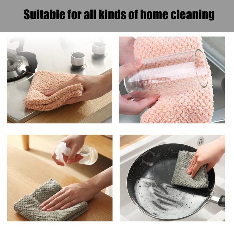 8Pcs Microfiber Dish Towels for Kitchen Super Absorbent DishCloths for Washing Dishes Quick Drying Cleaning Cloth Home Rags