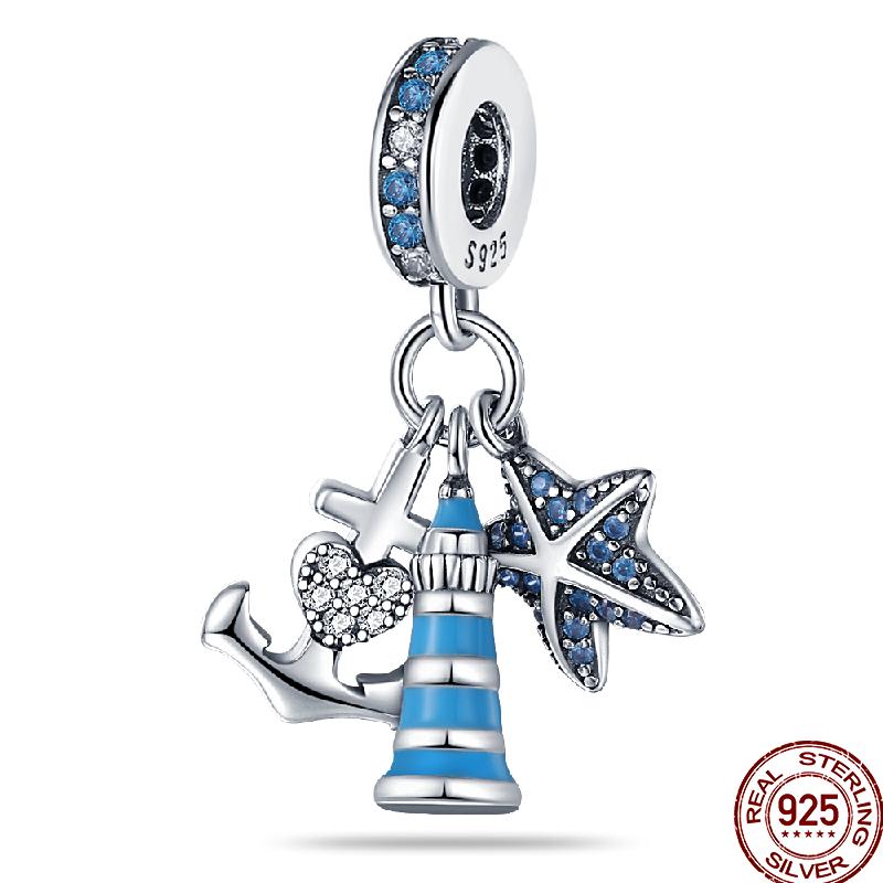 Медный пляж Океанский отпуск Напиток Шарм Морская звезда Бусины Подходят для Пан Оригинальный браслет Сделай сам Праздничные украшения Подарок